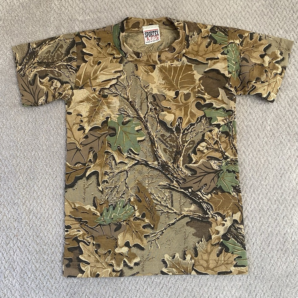 Kids Camo T Shirt Size S Small Short Sleeve Advantage Camouflage Sportex
